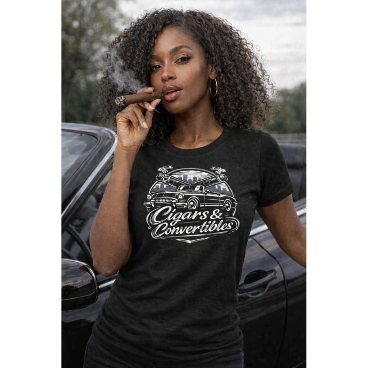 Cigars & Convertibles - Women's Collection - Black & White Logo